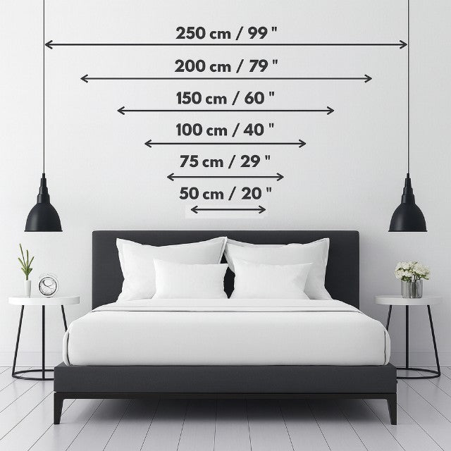 Bedroom wall neon size reference