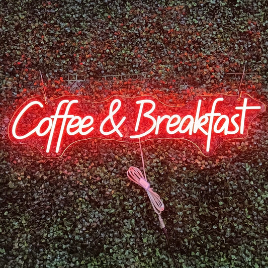 Coffee and Breakfast Neon Sign