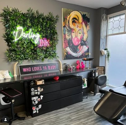 custom neon sign in business interior