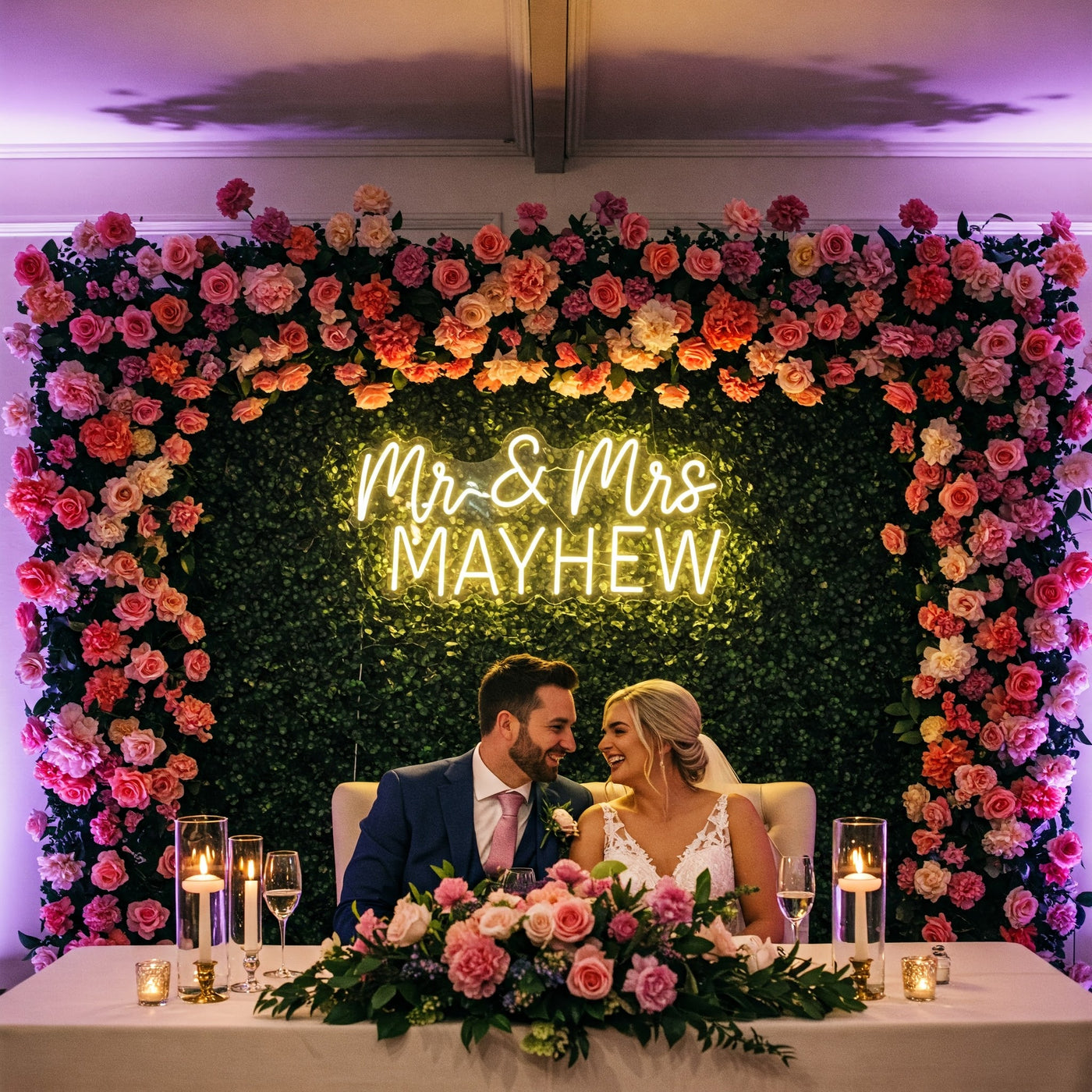 custom neon sign in business interior