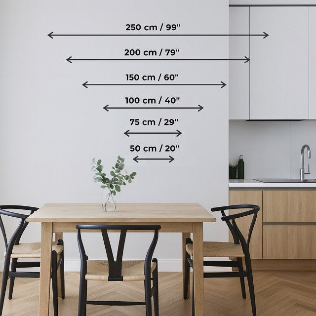 Kitchen / dining neon size reference