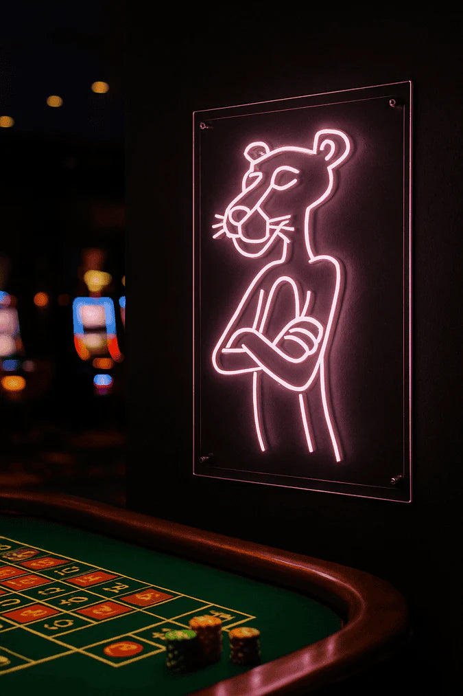 custom neon sign in business interior