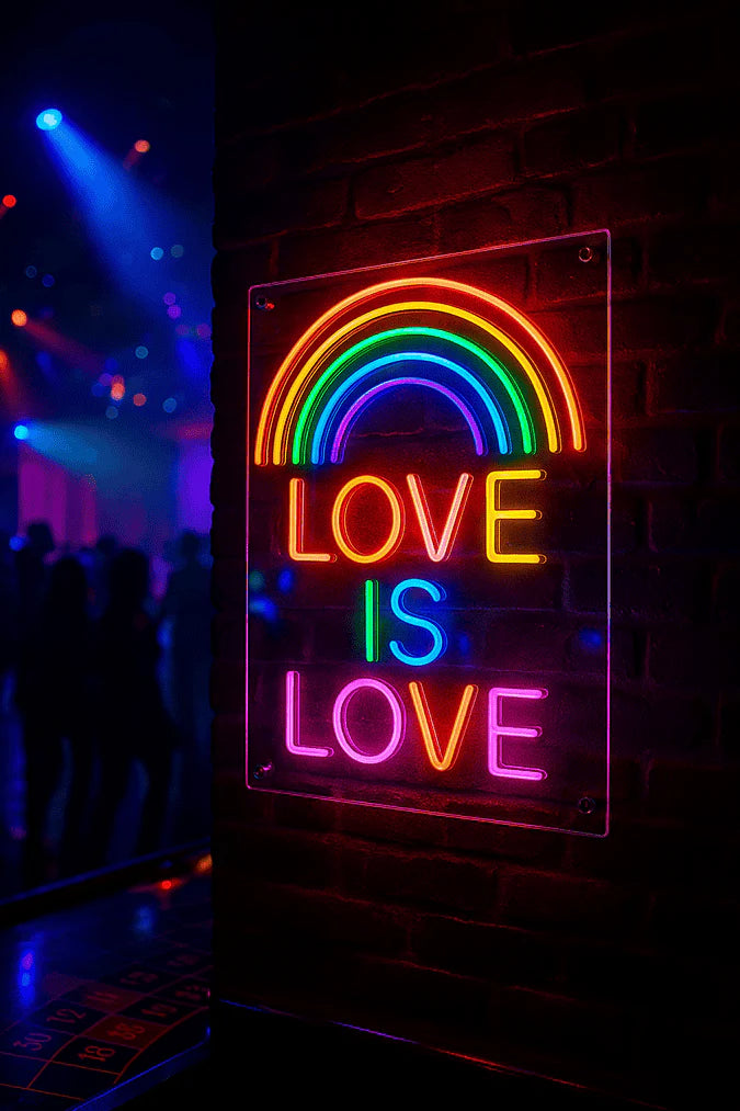 custom neon sign in business interior