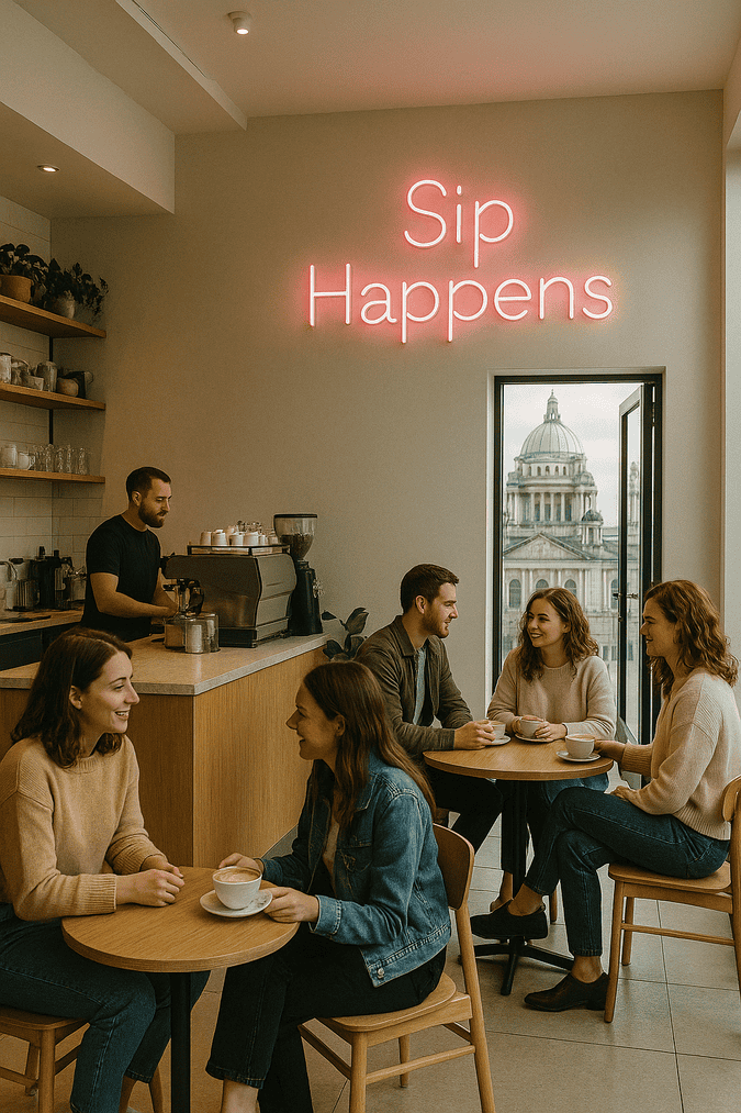 custom neon sign in business interior