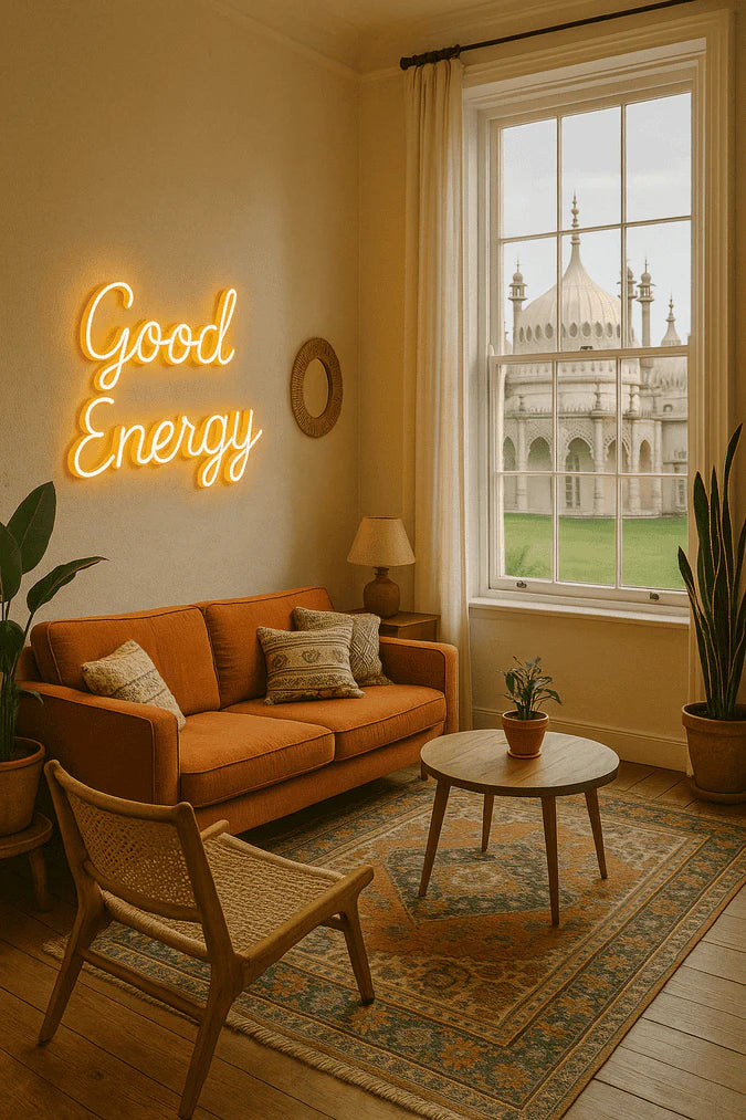 custom neon sign in business interior