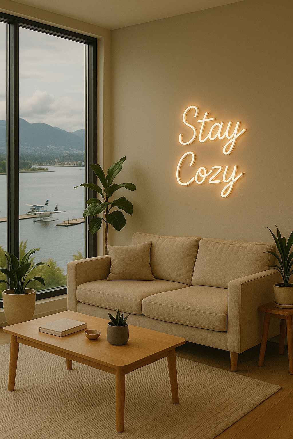 custom neon sign in business interior