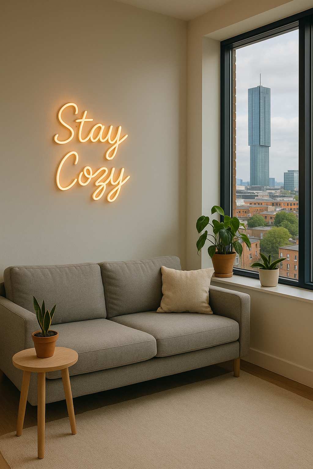 custom neon sign in business interior