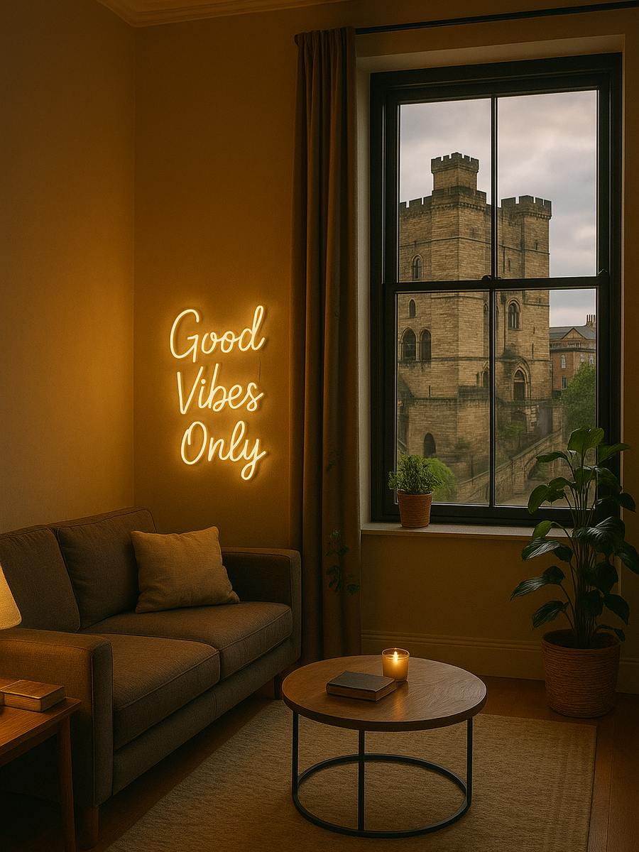 custom neon sign in business interior