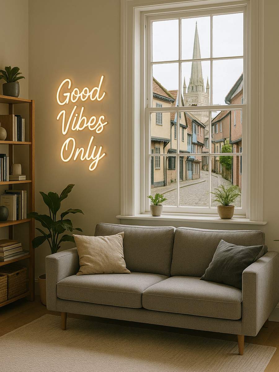 custom neon sign in business interior