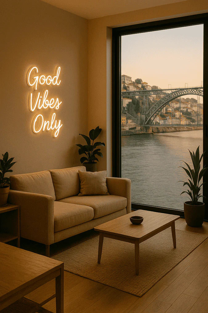 custom neon sign in business interior