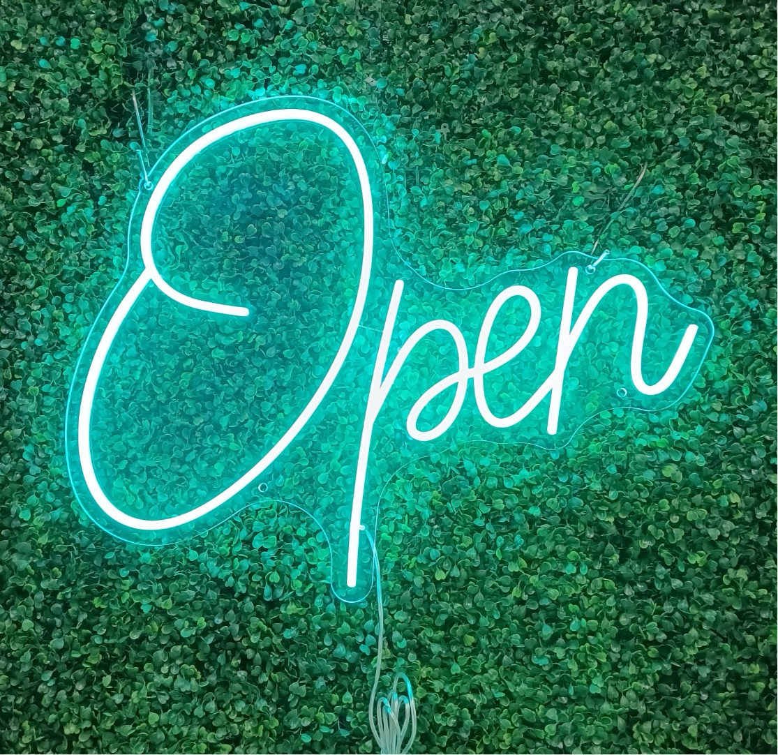 Open neon sign