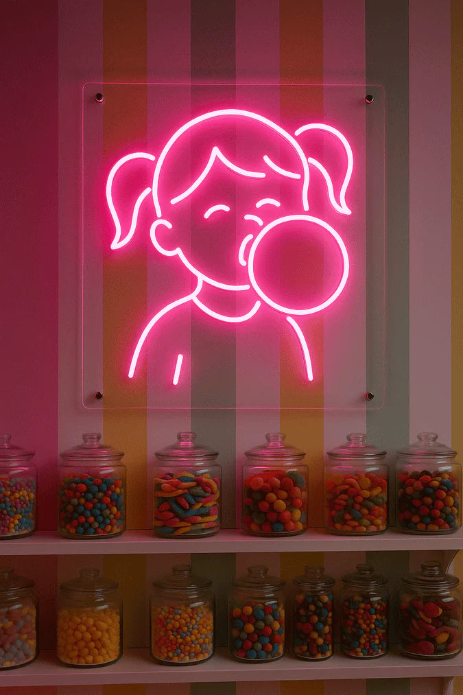 custom neon sign in business interior