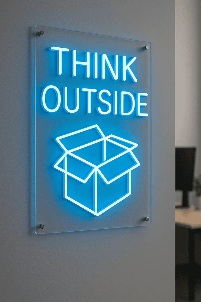 custom neon sign in business interior