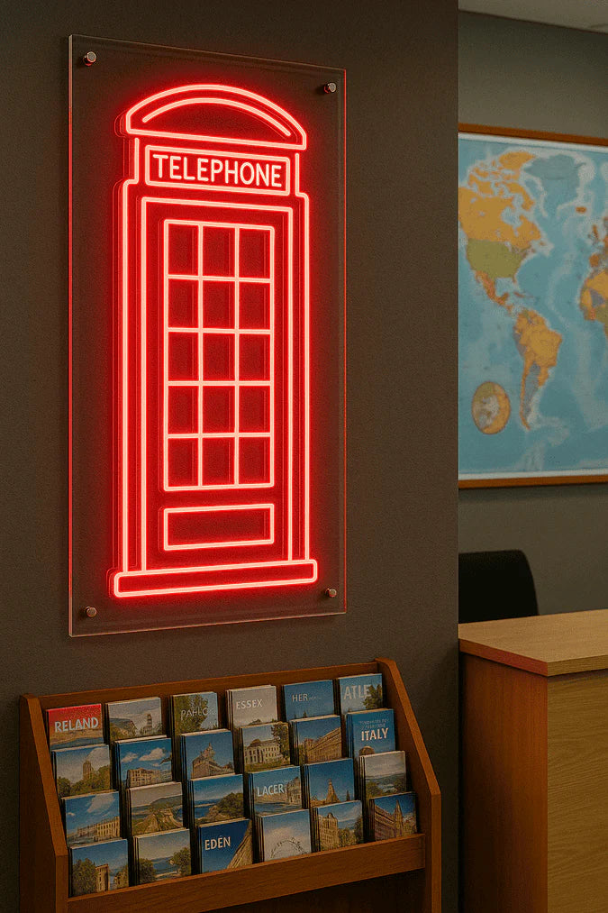 custom neon sign in business interior