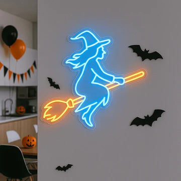 Halloween themed LED neon sign used as party décor