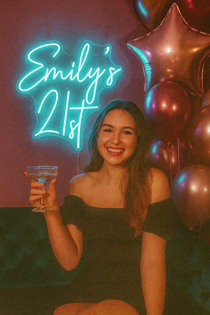 custom neon sign in business interior