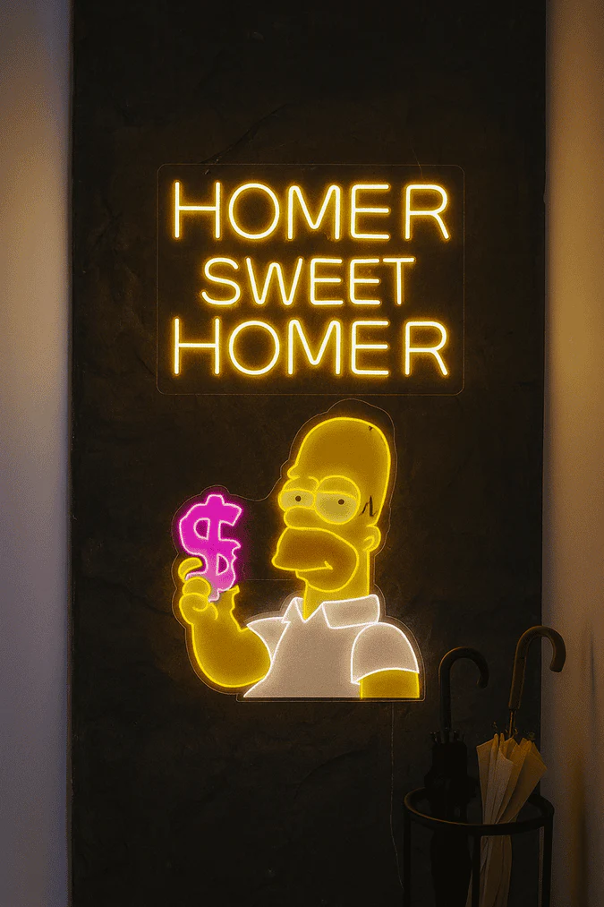 custom neon sign in business interior