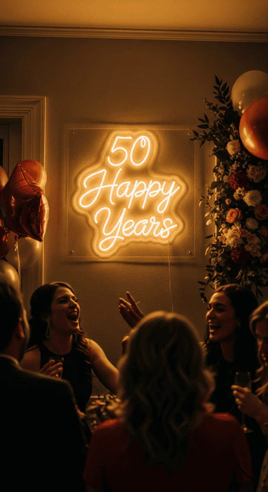 custom neon sign in business interior