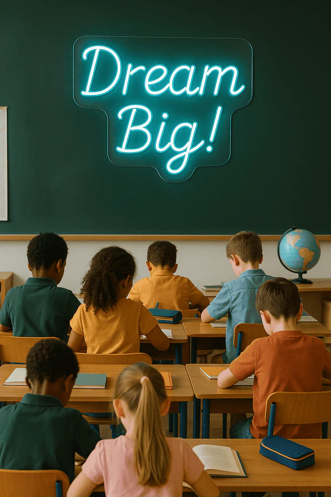 custom neon sign in business interior