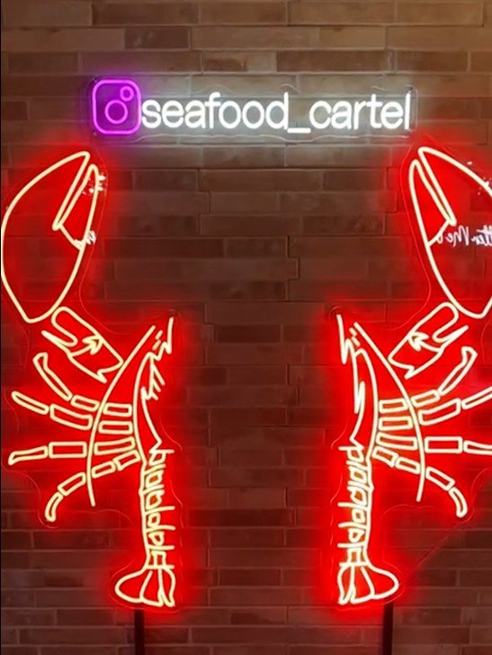 custom neon sign in business interior