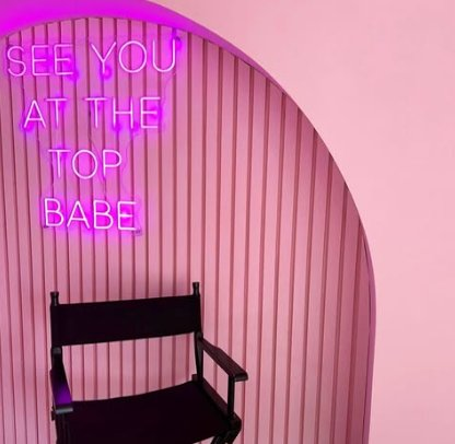 custom neon sign in business interior