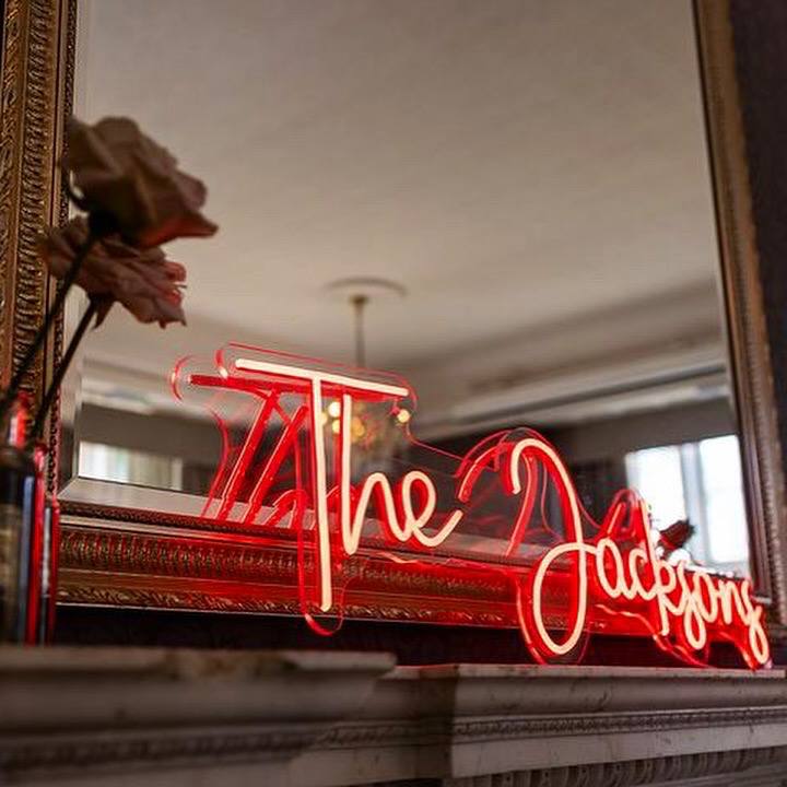 custom neon sign in business interior