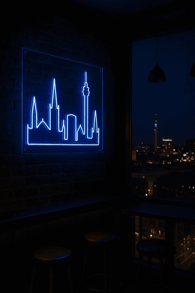 custom neon sign in business interior