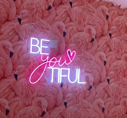 custom neon sign in business interior