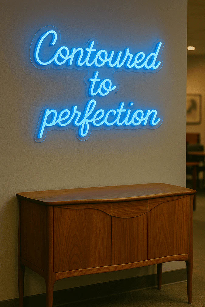 custom neon sign in business interior