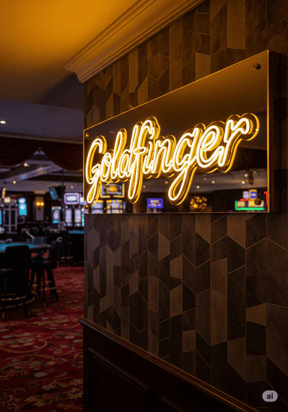 custom neon sign in business interior