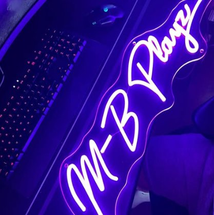 custom neon sign in business interior