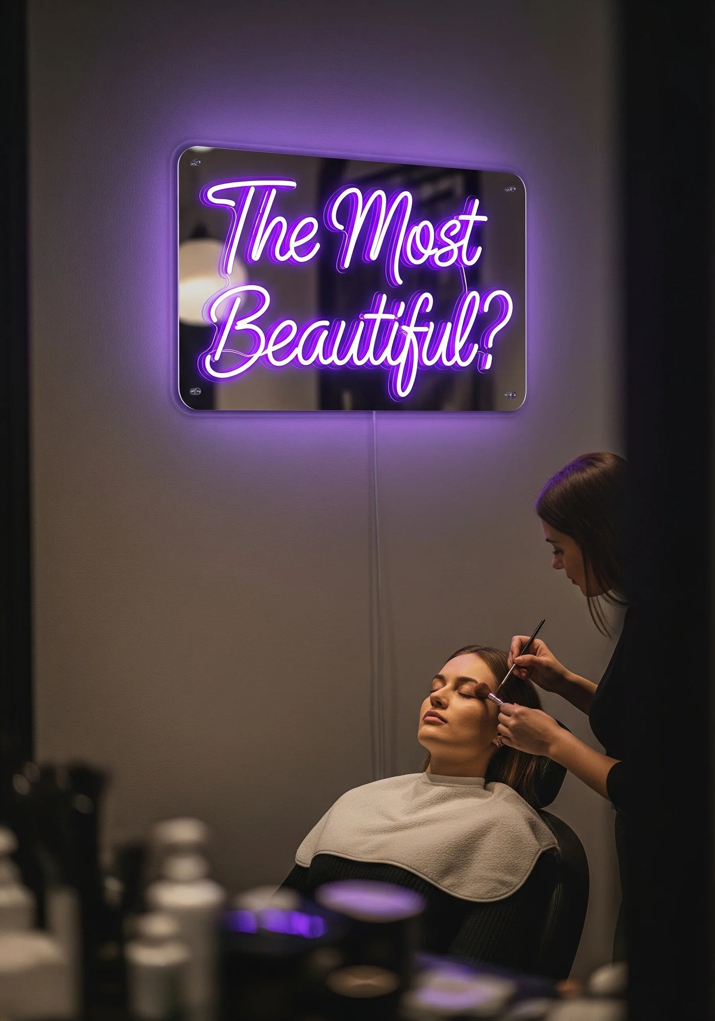 custom neon sign in business interior