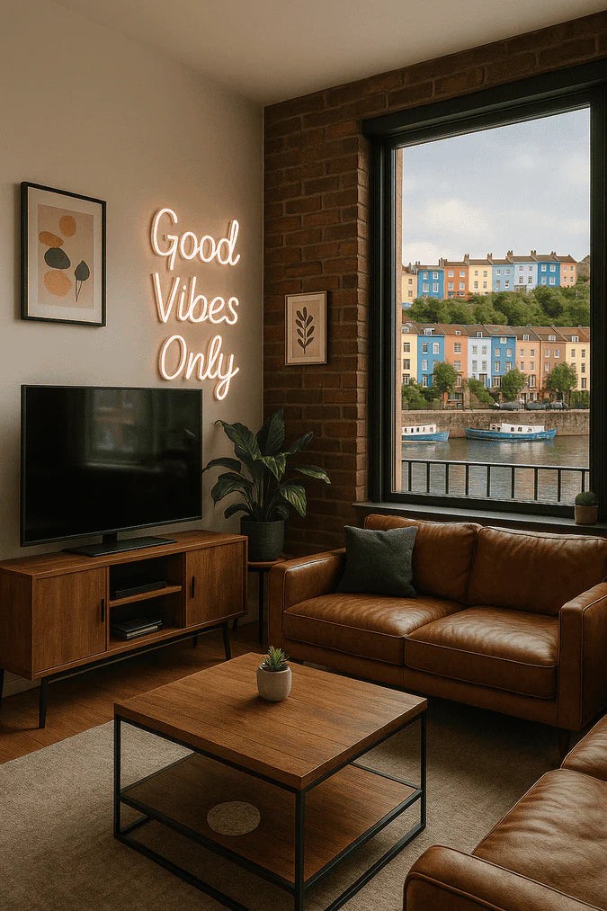 custom neon sign in business interior