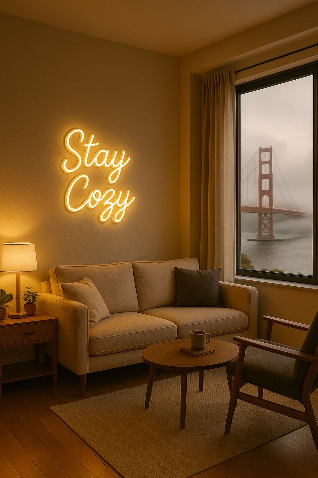 custom neon sign in business interior