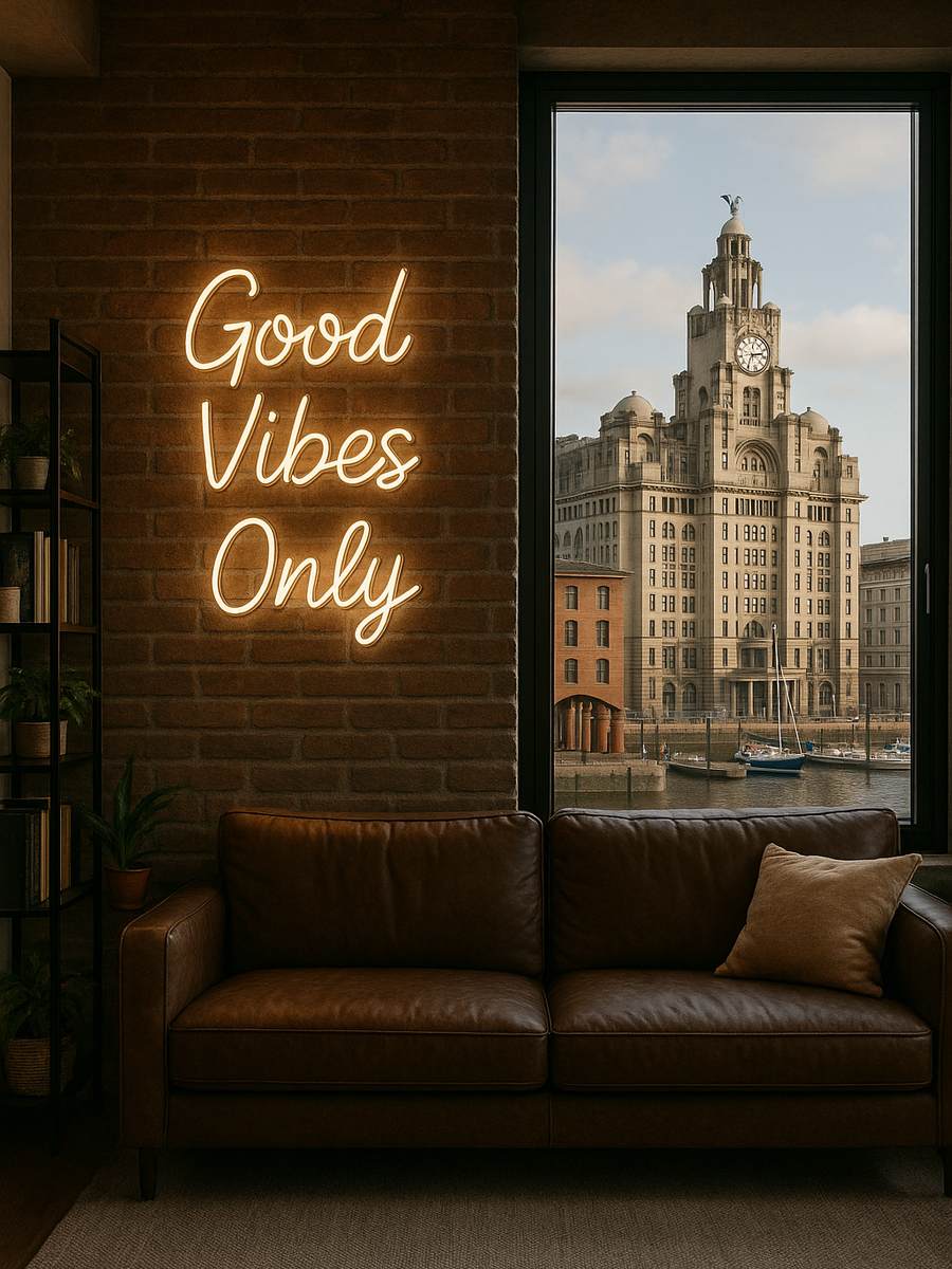 custom neon sign in business interior