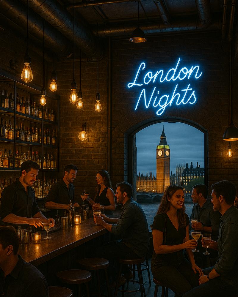 custom neon sign in business interior