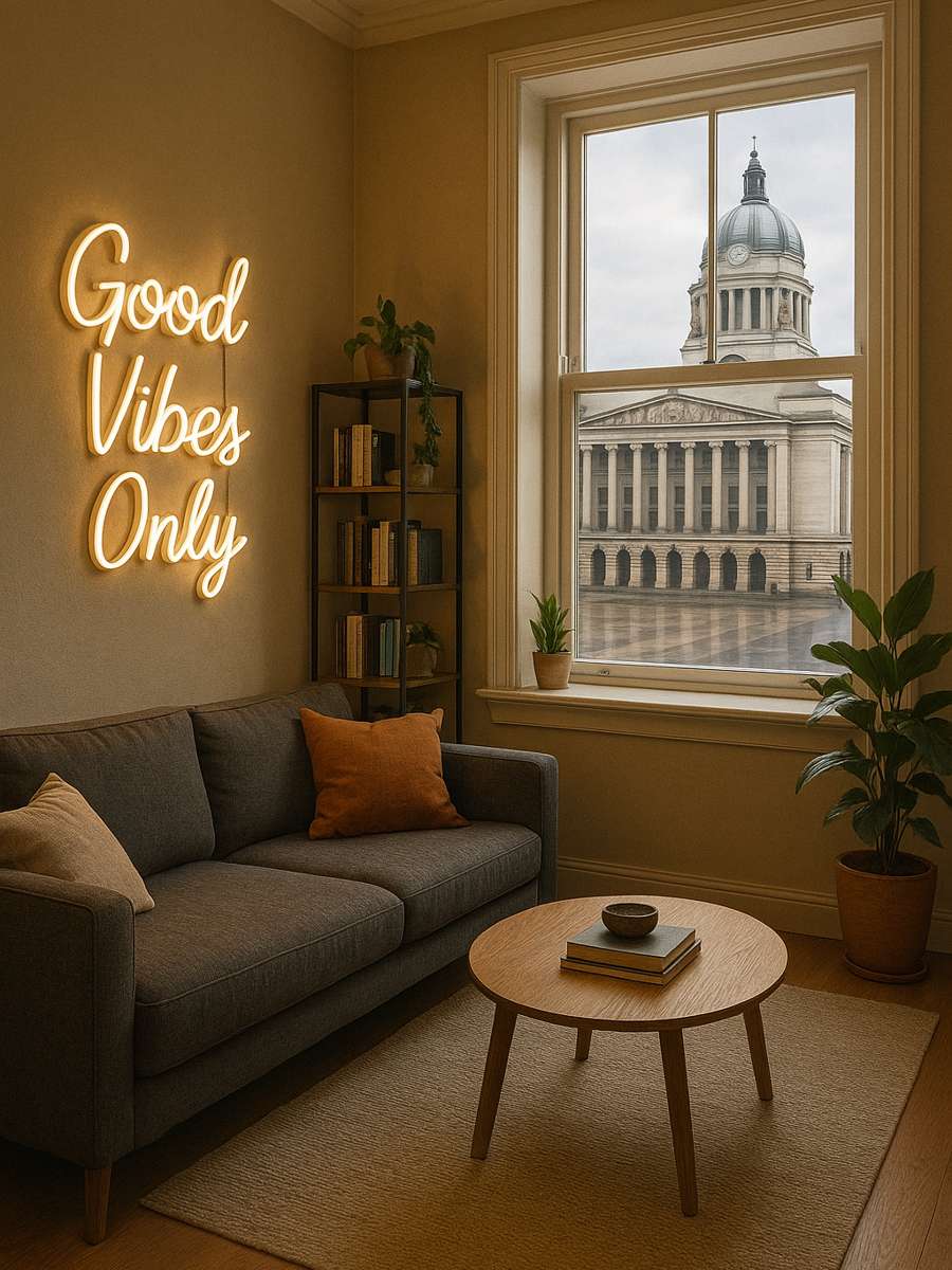 custom neon sign in business interior