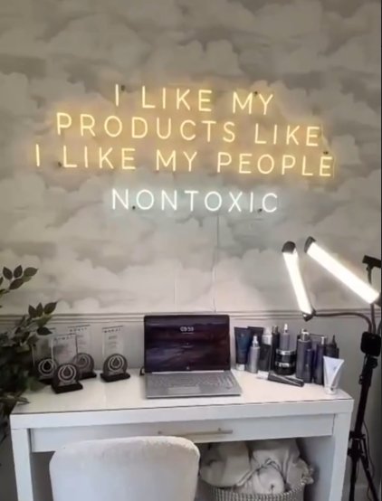 office & corporate neon sign case studies office neon sign quote non toxic LED neon wall branding workspace desk setup corporate interior feature