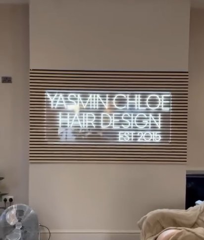 custom neon sign in business interior