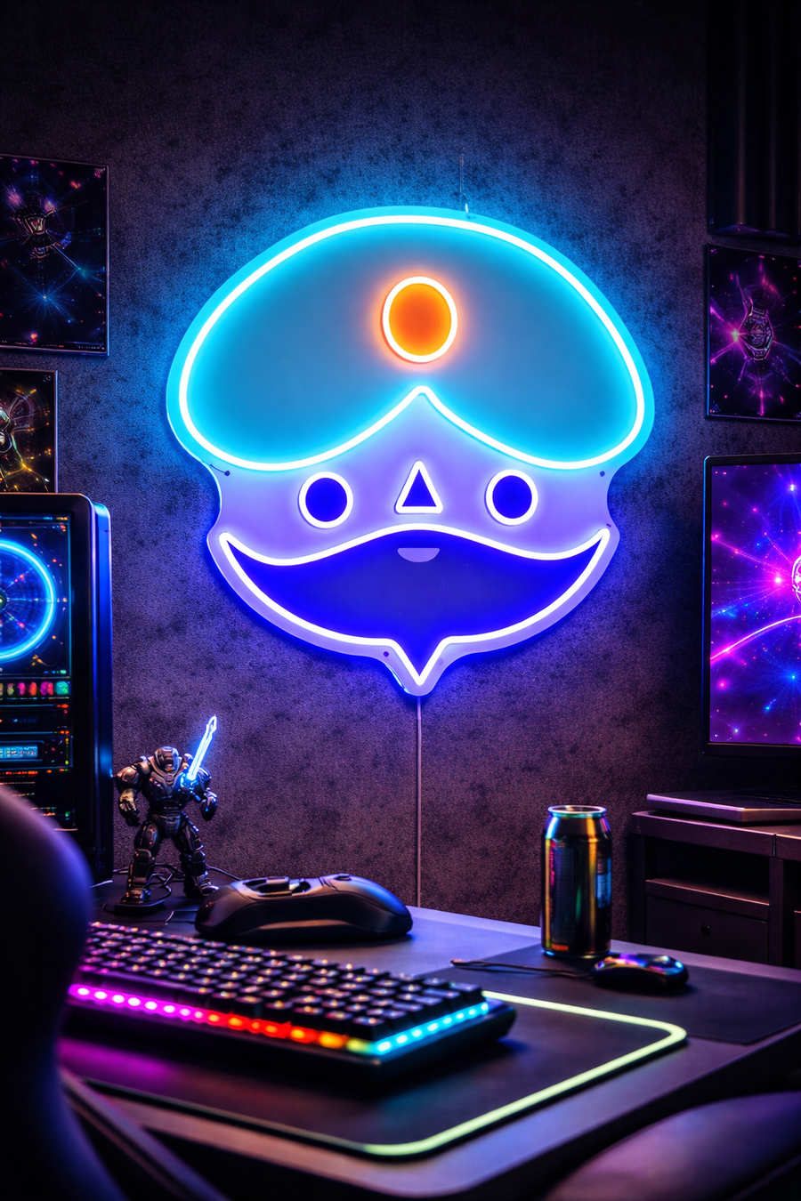 custom neon sign in business interior