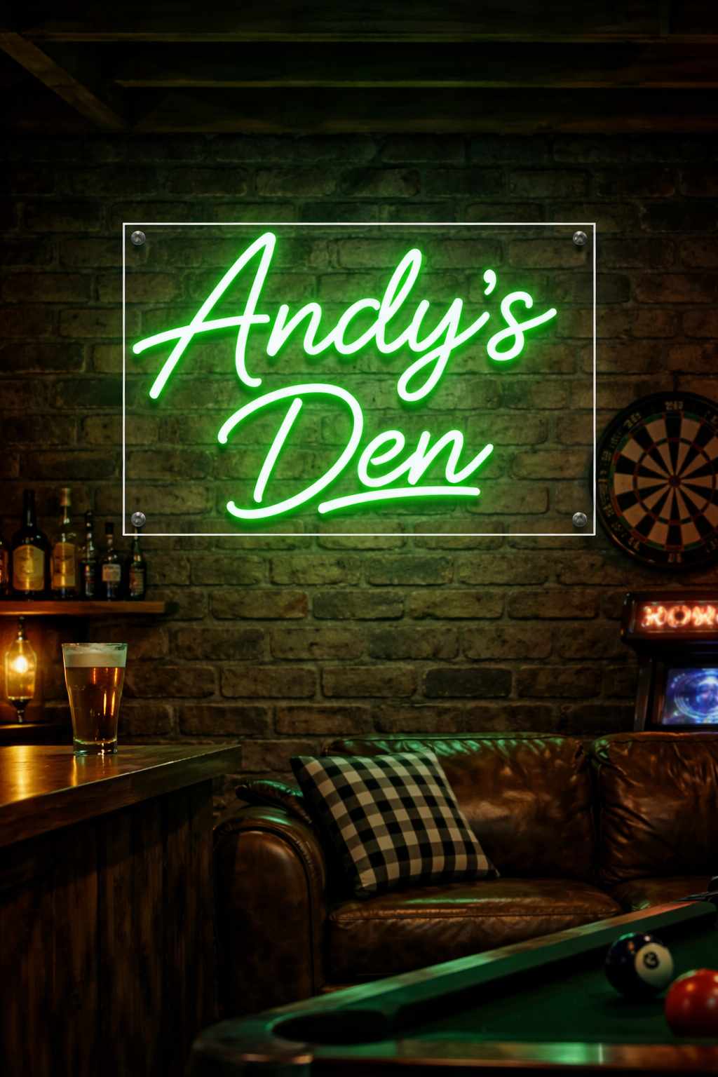 custom neon sign in business interior