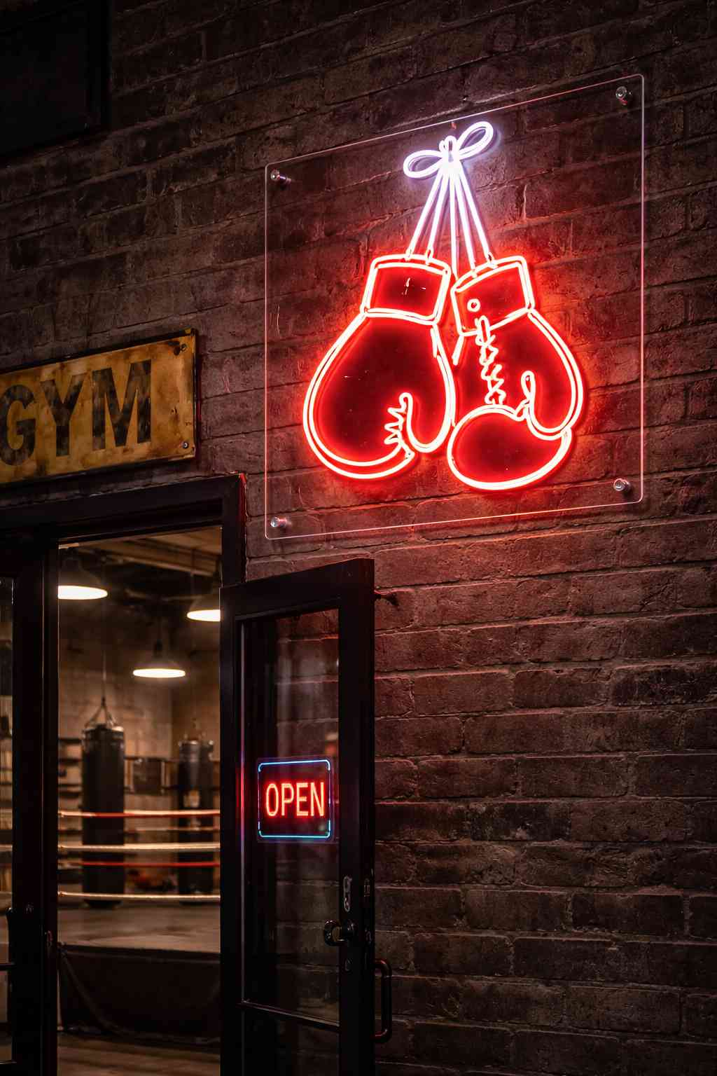 custom neon sign in business interior