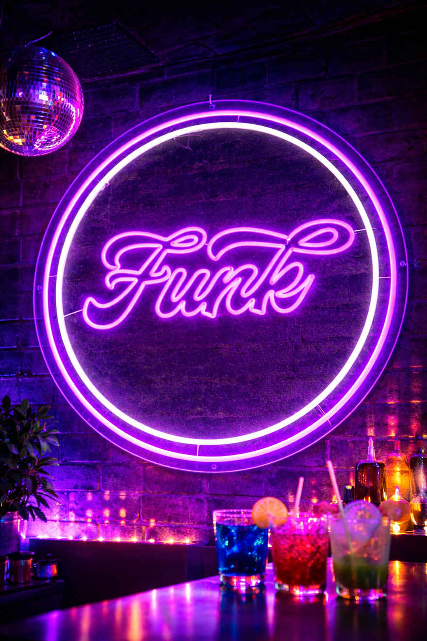 office neon sign in modern professional workspace