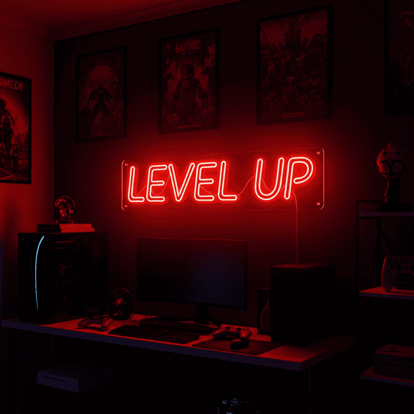 custom neon sign in business interior