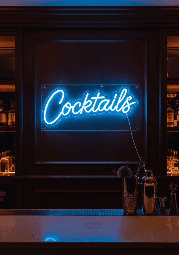 custom neon sign in business interior