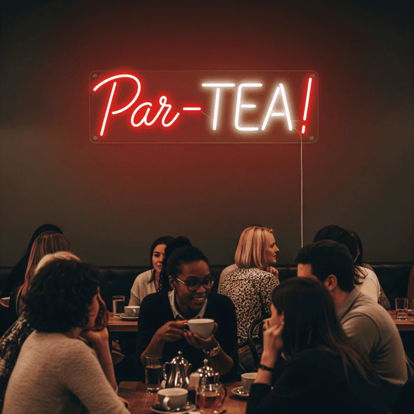 custom neon sign in business interior