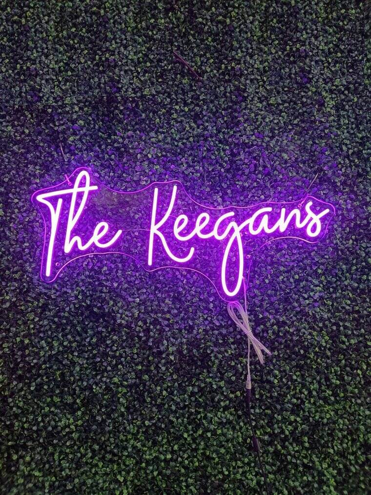 custom neon sign in business interior