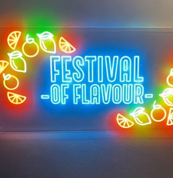 custom neon sign in business interior