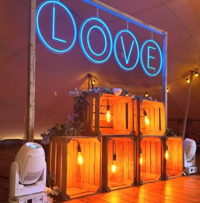 custom neon sign in business interior