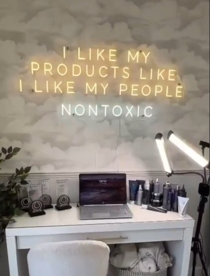 custom neon sign in business interior